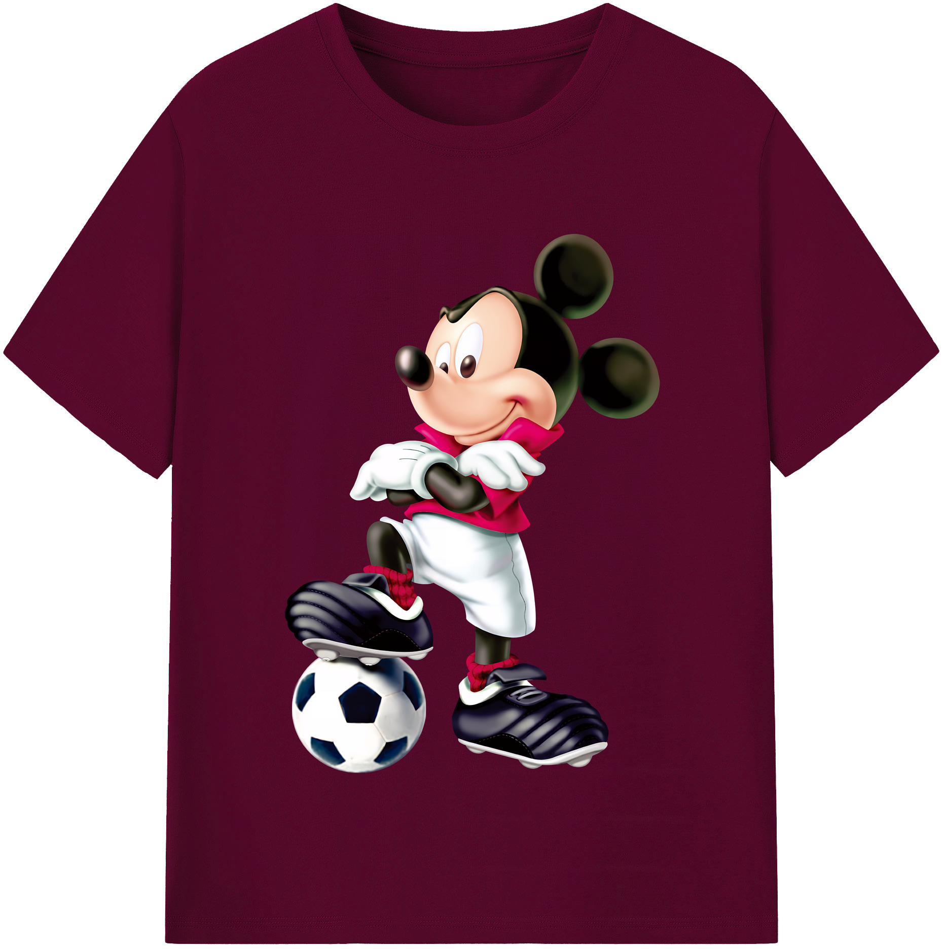 ミッキーマウス Mickey Mouse レディースカジュアルプリントTシャツ（綿100％）